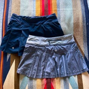 Lululemon size 6 skirts with liner shorts, pleats, lot of 2